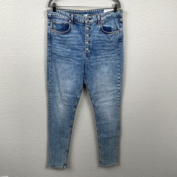 NWT Rag & Bone Nina High Rise Skinny Jeans Farrow Wash Button Fly Sz 33 - Picture 2 of 10